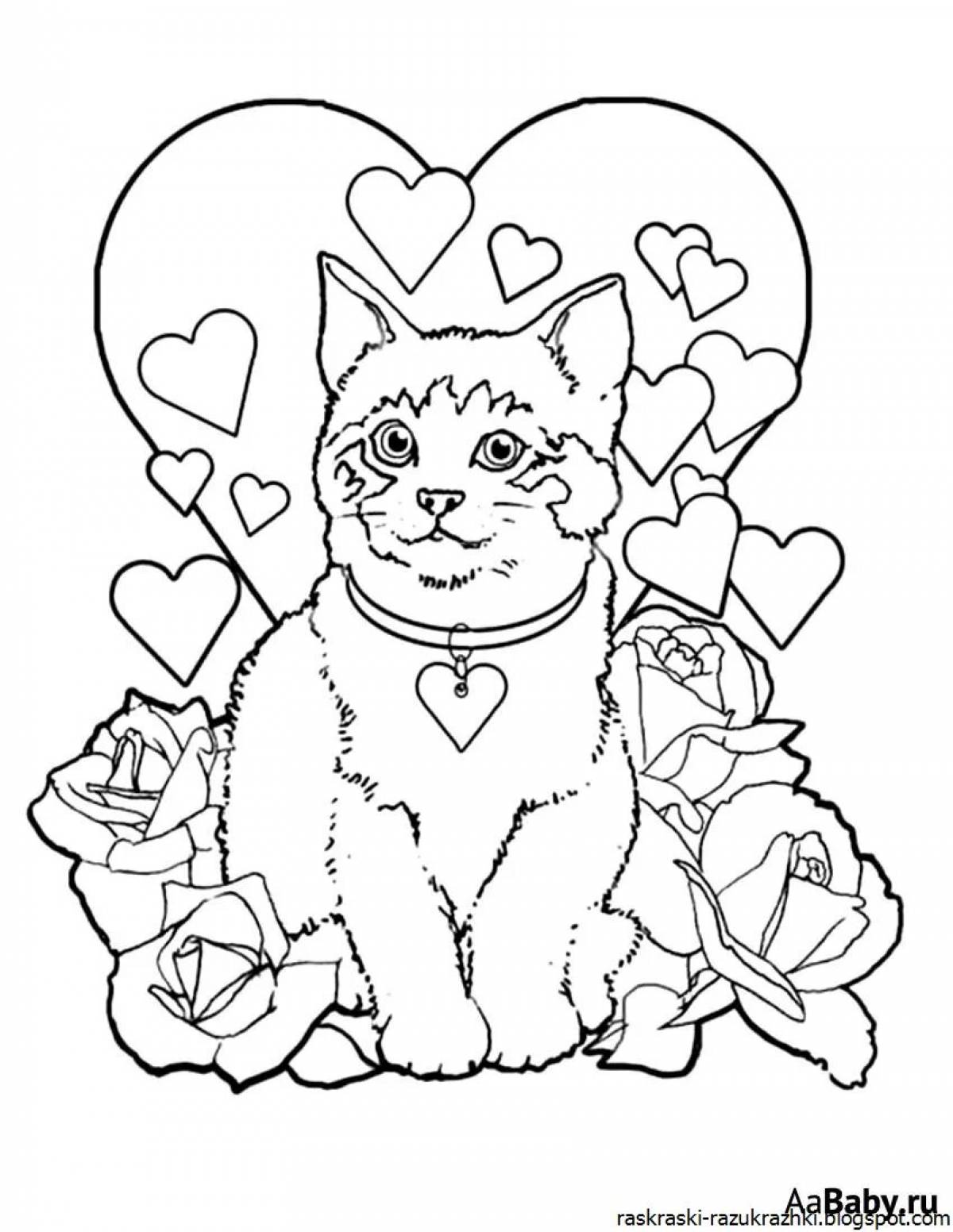 A wonderful coloring book for girls 8 years old cats