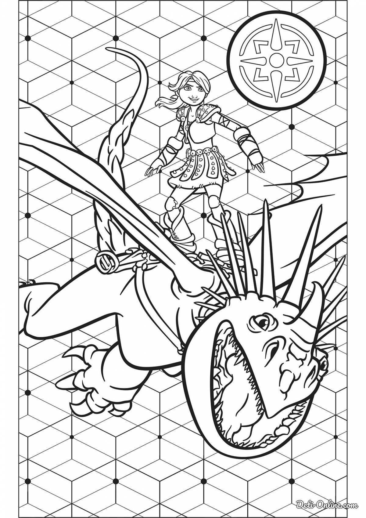 Amazing how to train your dragon coloring page by numbers