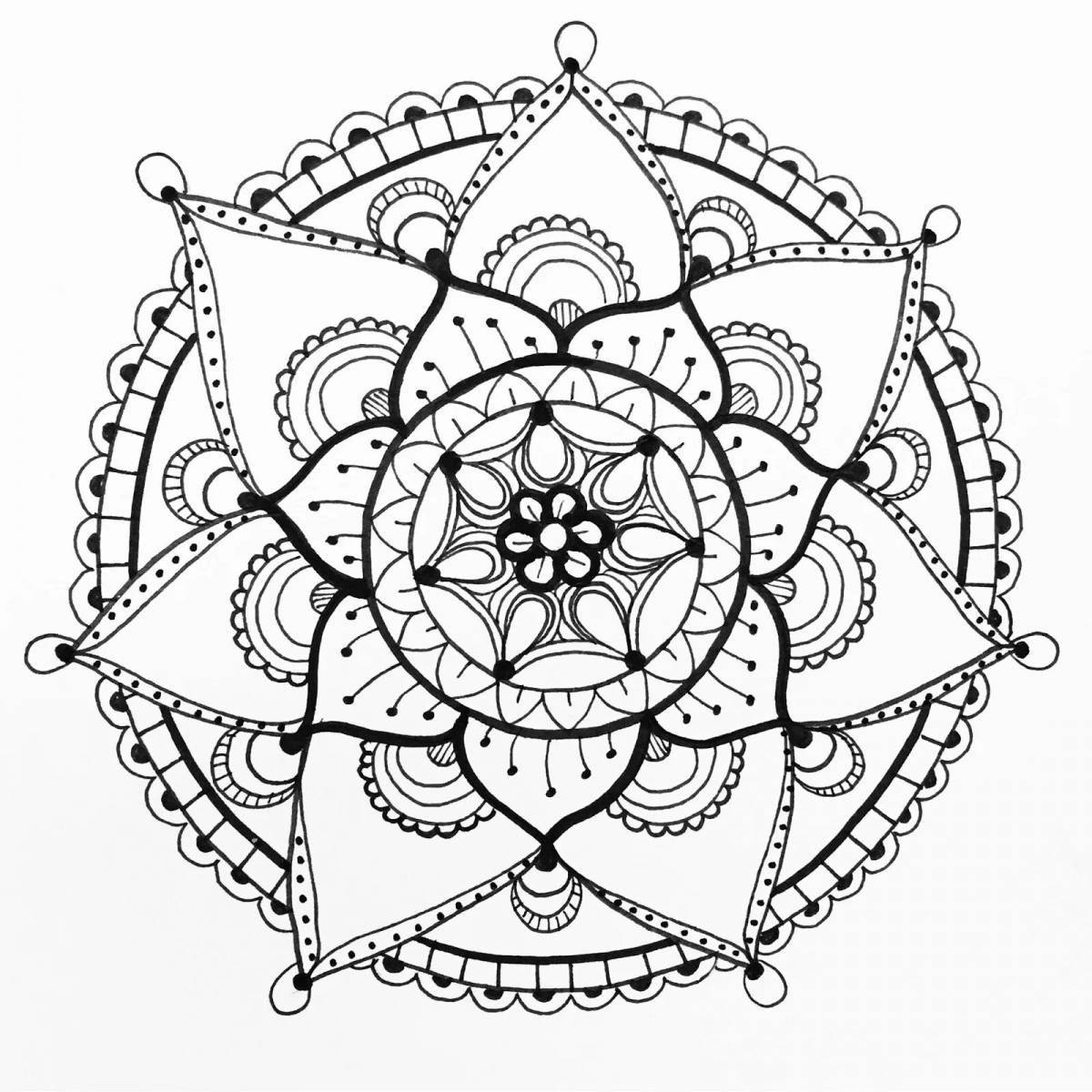 Amazing mandala coloring page for victory