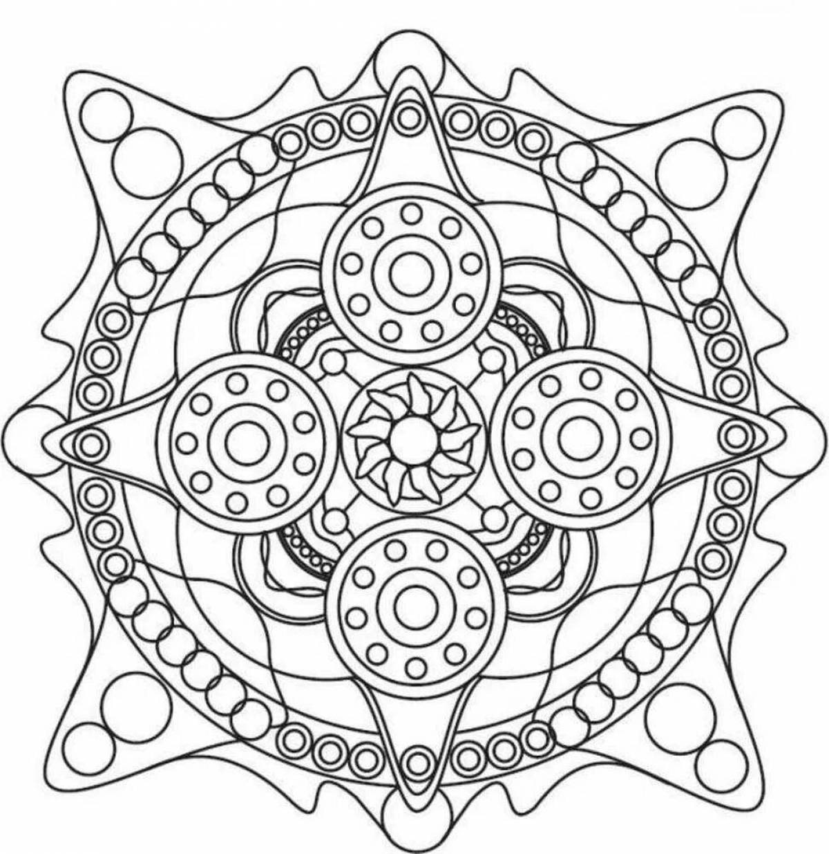 Glamor coloring mandala for good luck and success