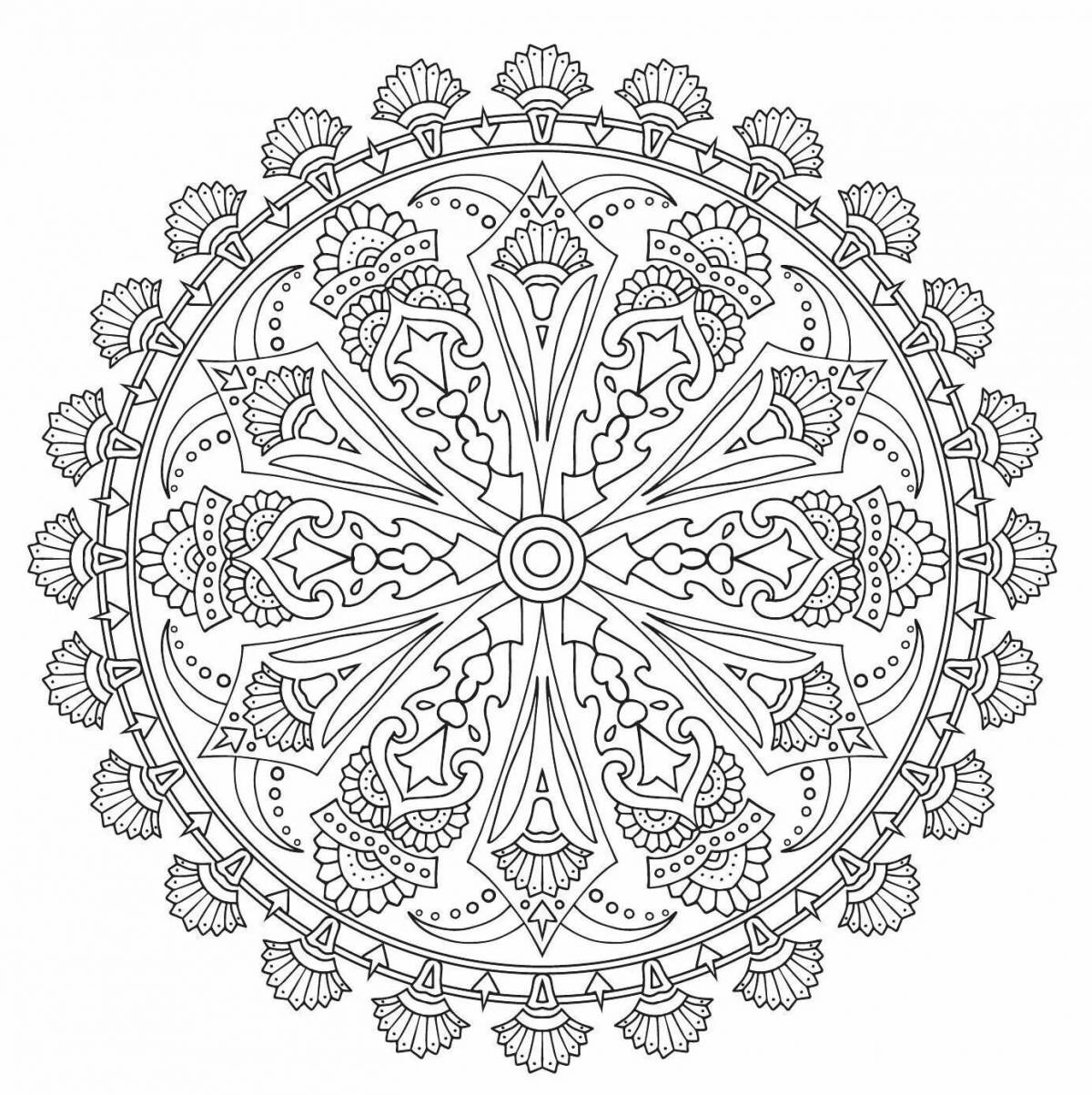Glitter coloring mandala for victory and achievement