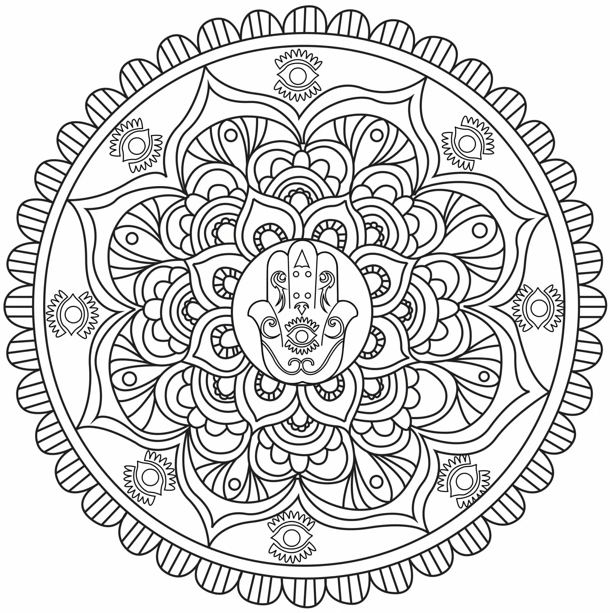 Palace coloring mandala for prosperity and achievement