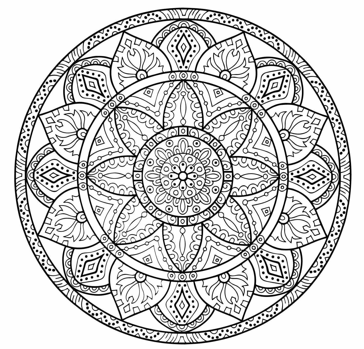 Amazing coloring mandala for victory and prosperity