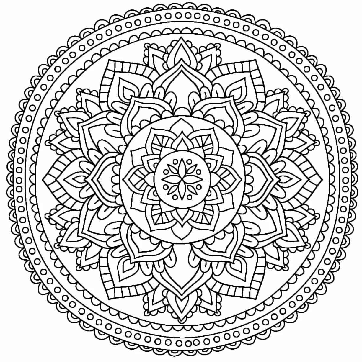 Glitter coloring mandala for good luck and prosperity