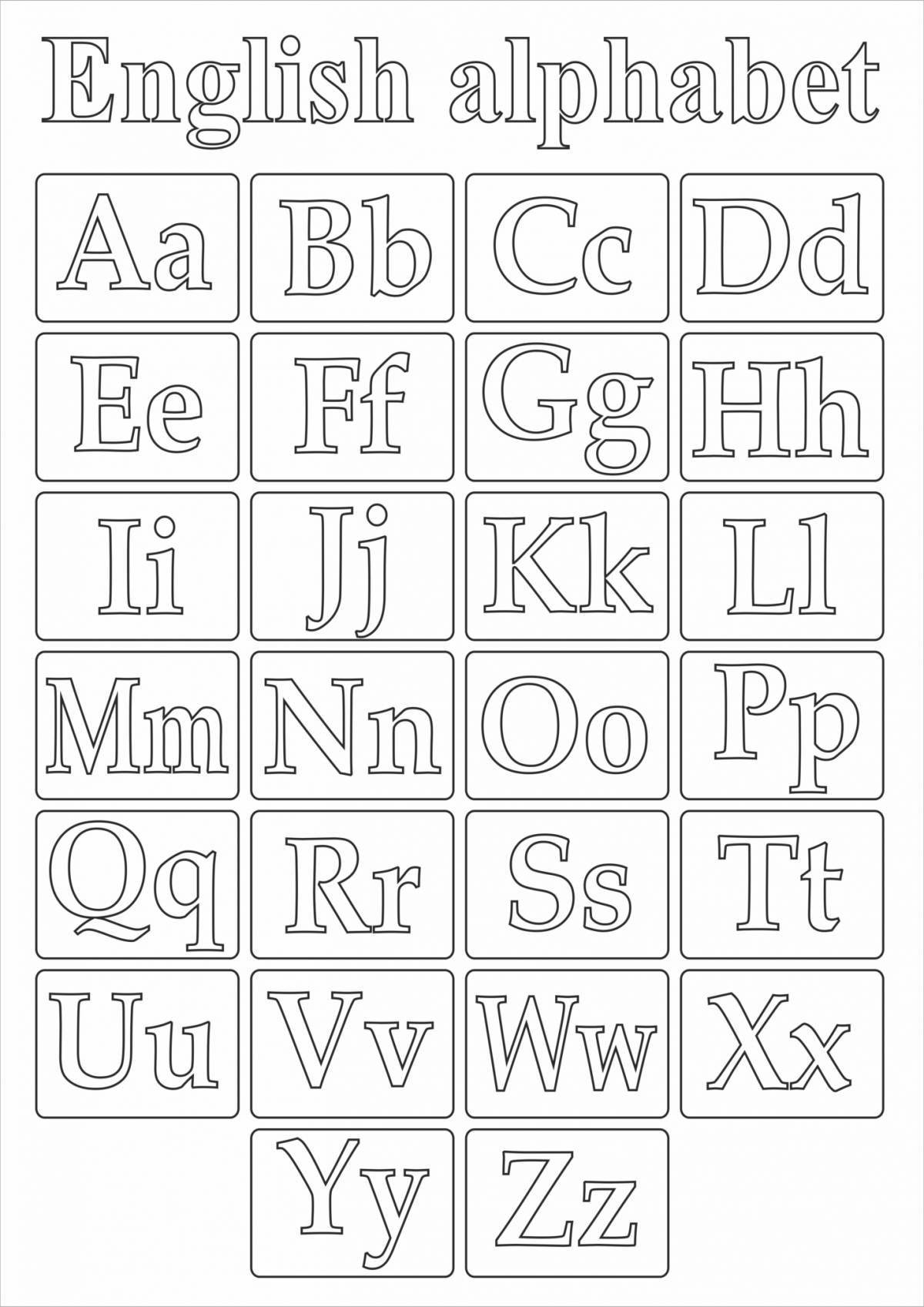 Coloring English alphabet for 2nd grade
