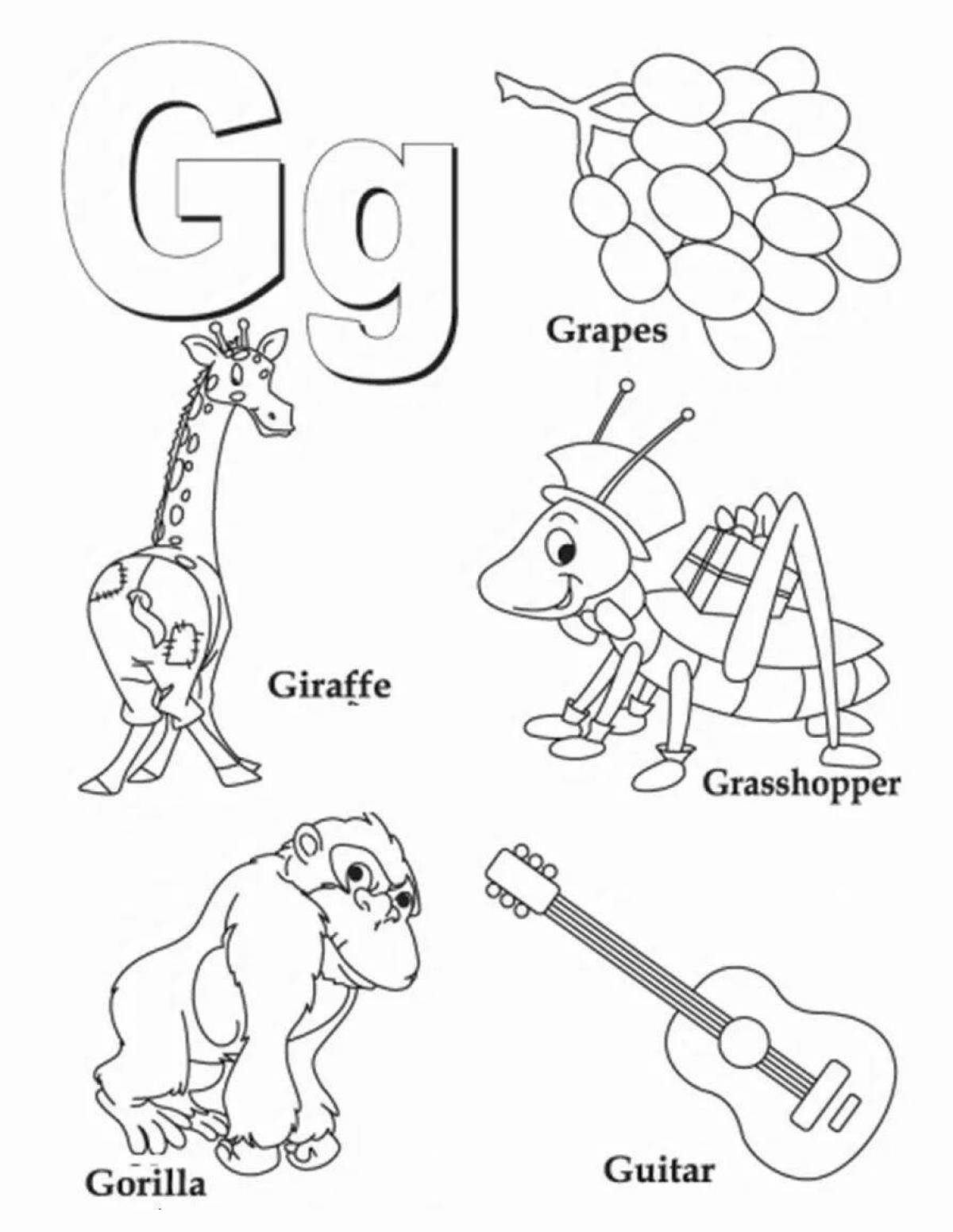 Attractive english alphabet coloring book for 2nd grade
