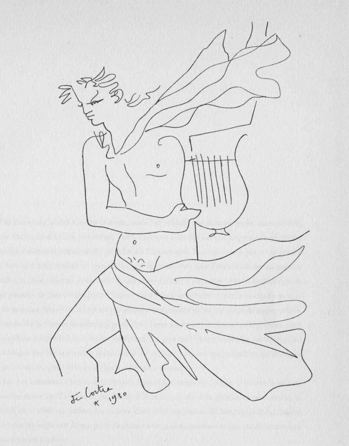 Glorious Orpheus and Eurydice coloring page