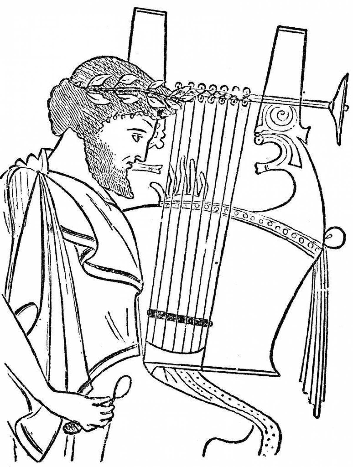 Elegant orpheus and eurydice coloring book