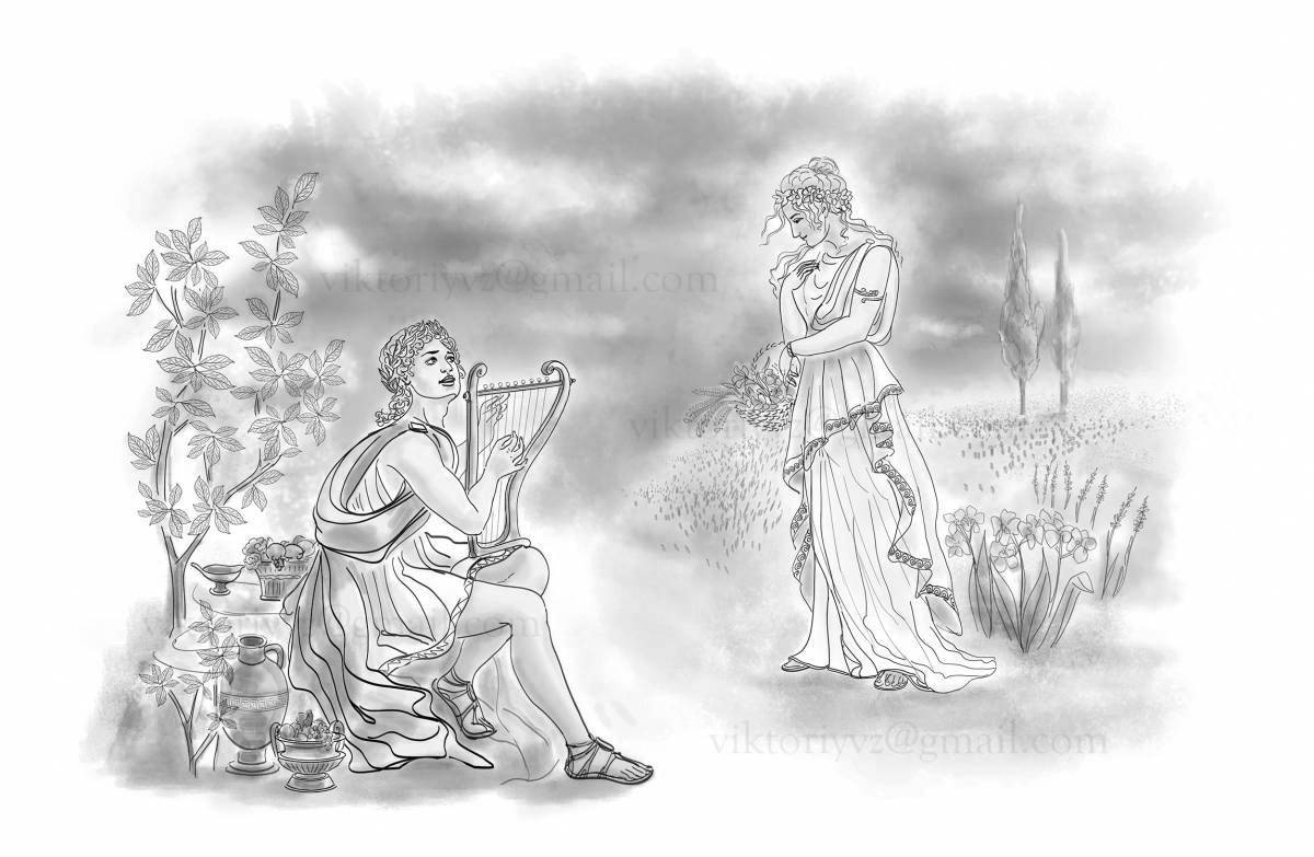 Miraculous orpheus and eurydice coloring book