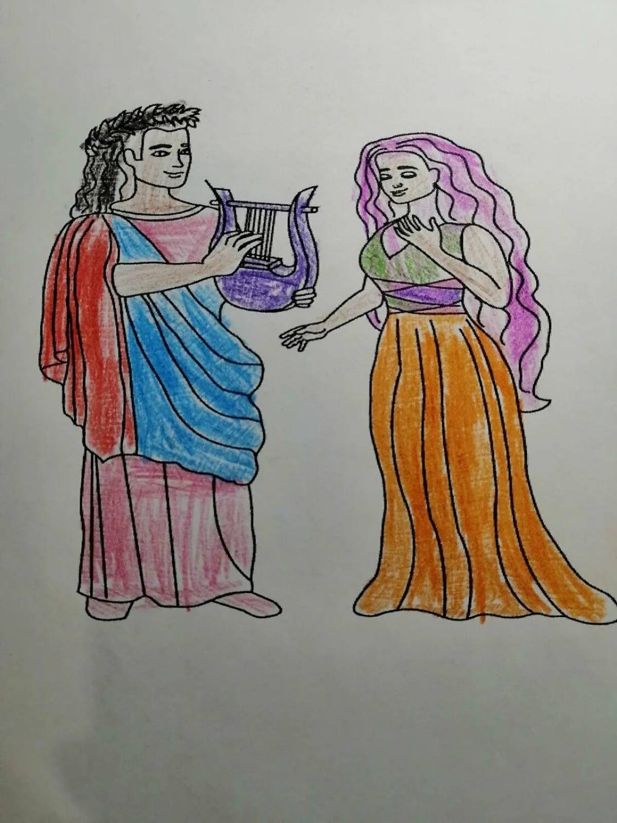 Awe inspiring Orpheus and Eurydice coloring book
