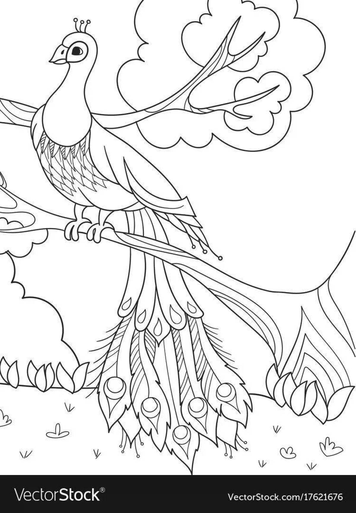 Coloring book beautiful ivan tsarevich and the firebird