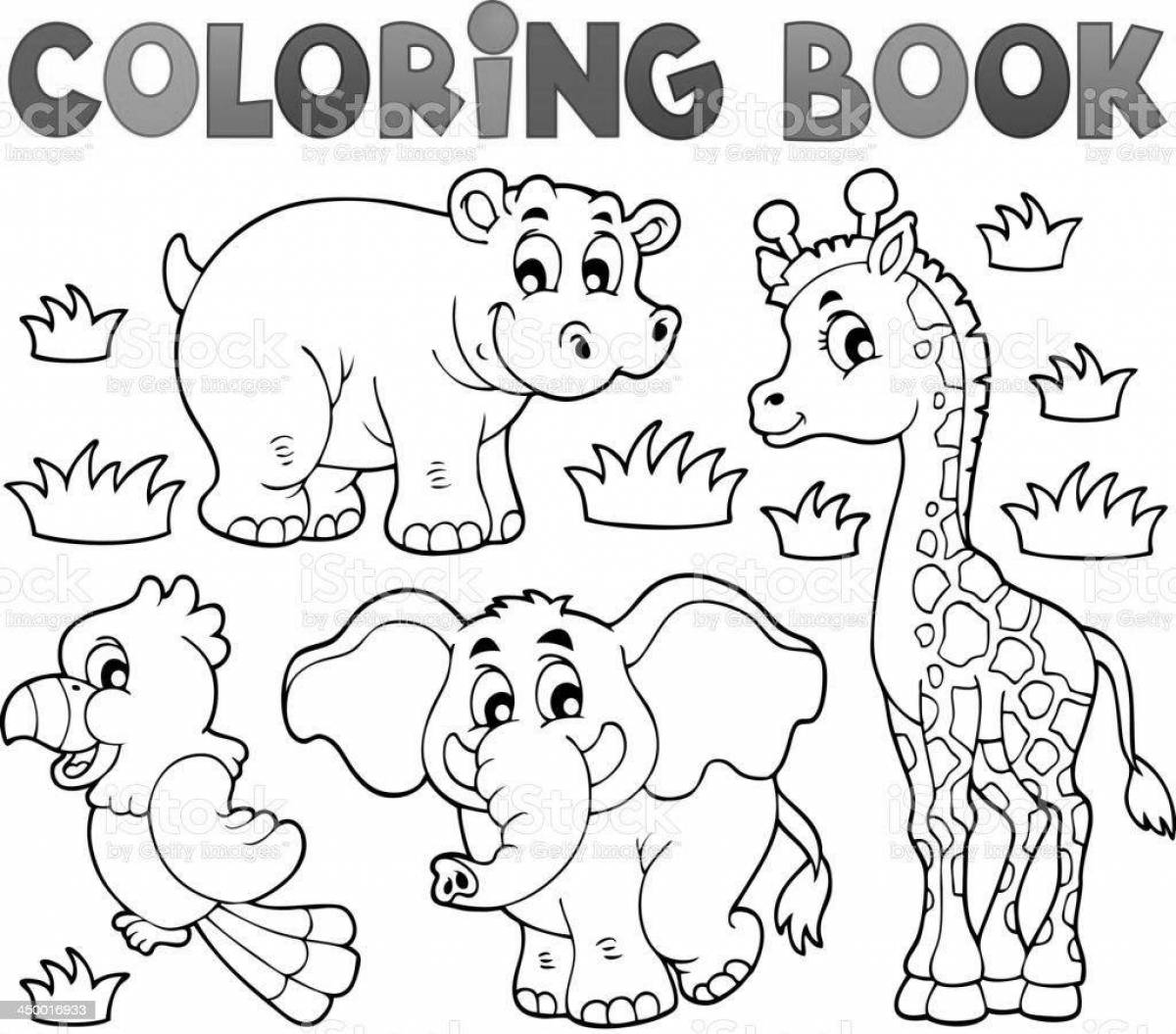 Beautiful coloring pages animals of hot countries
