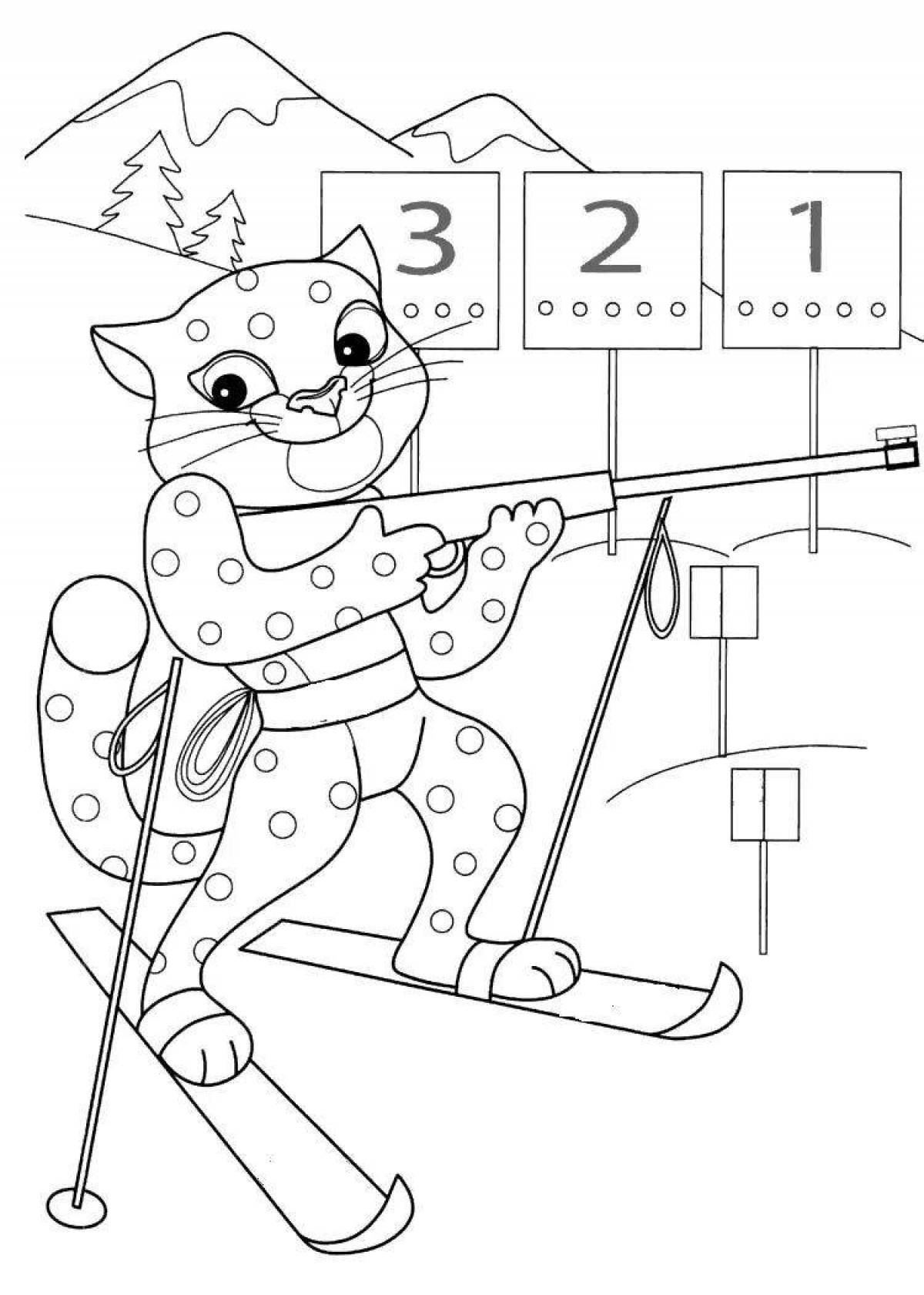 Fun coloring book for children's olympic sports