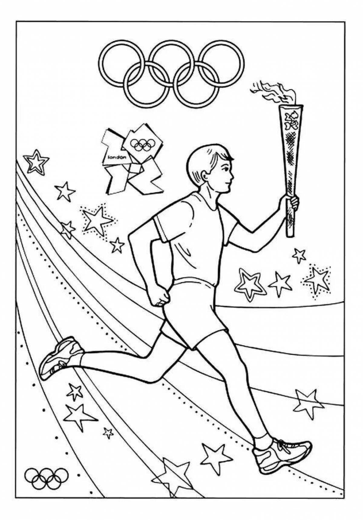 Lively coloring for children, olympic sports