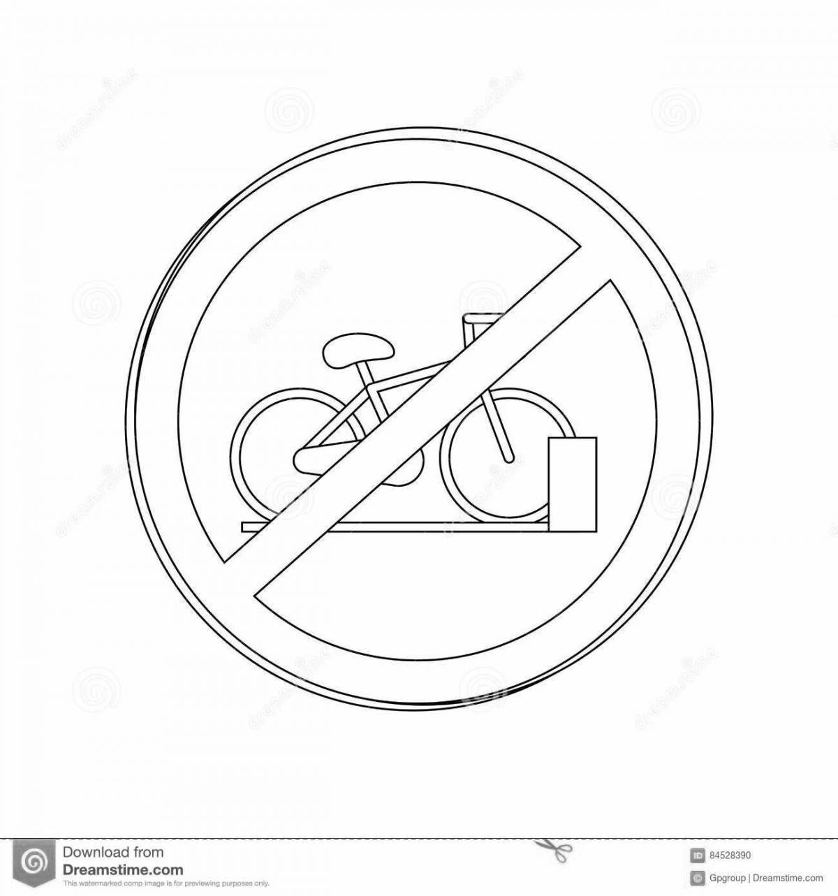 Joyful no bike coloring page