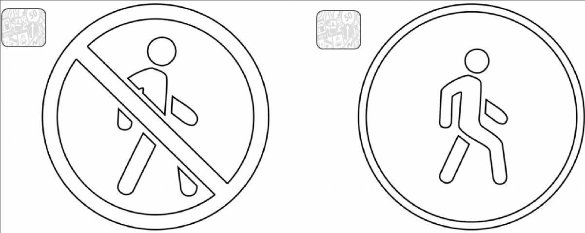 Coloring page radiant no cycling sign