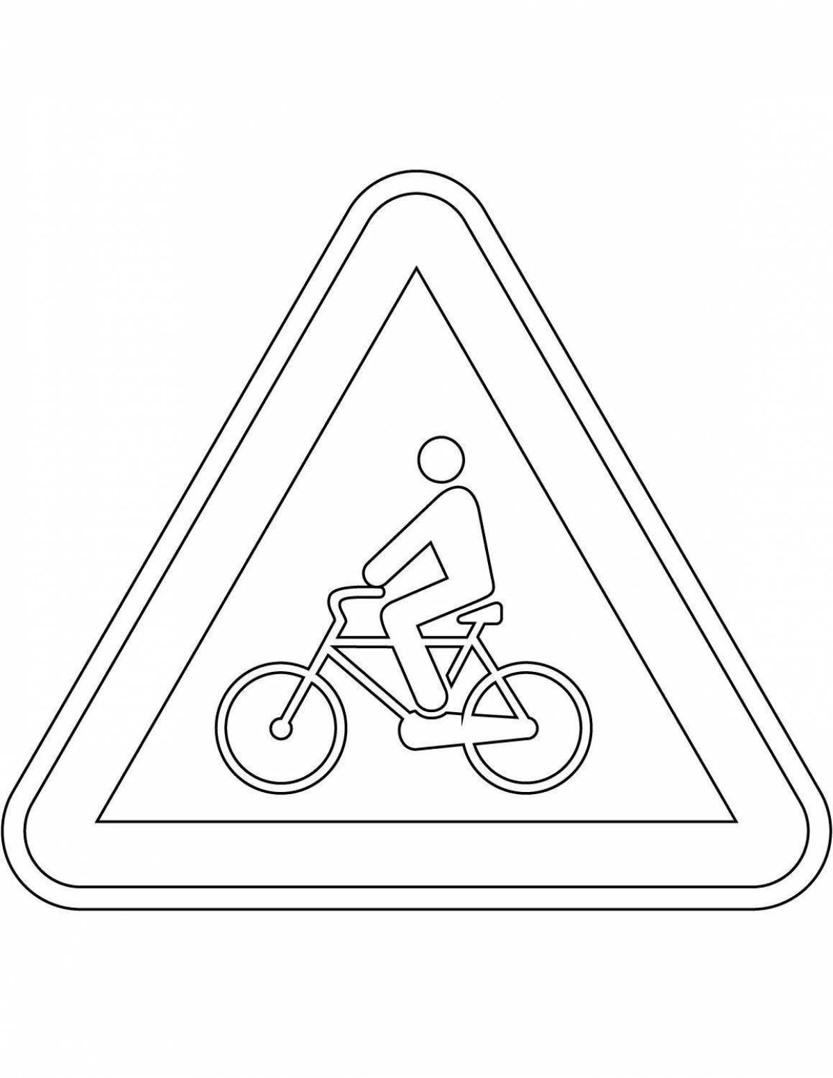 Coloring page lively bans cycling