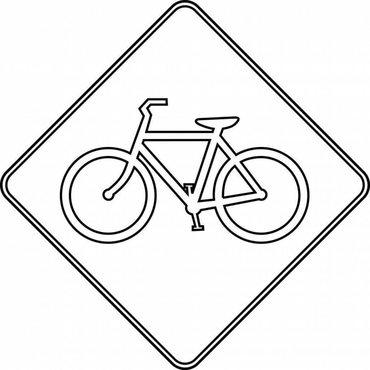 Coloring page vivacious no cycling sign