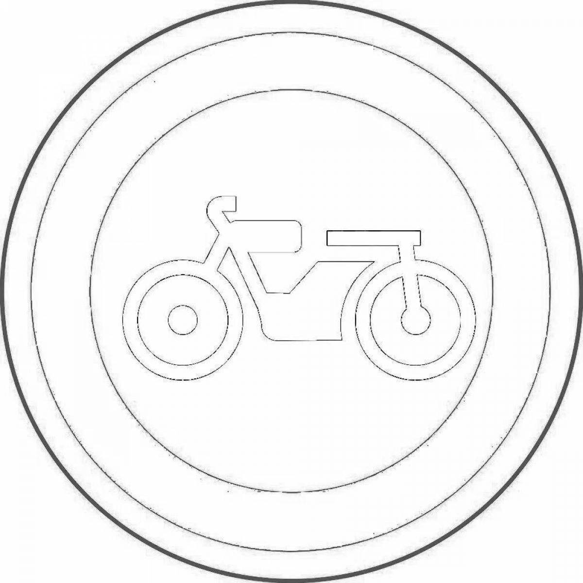 Adorable No Bicycle Coloring Page