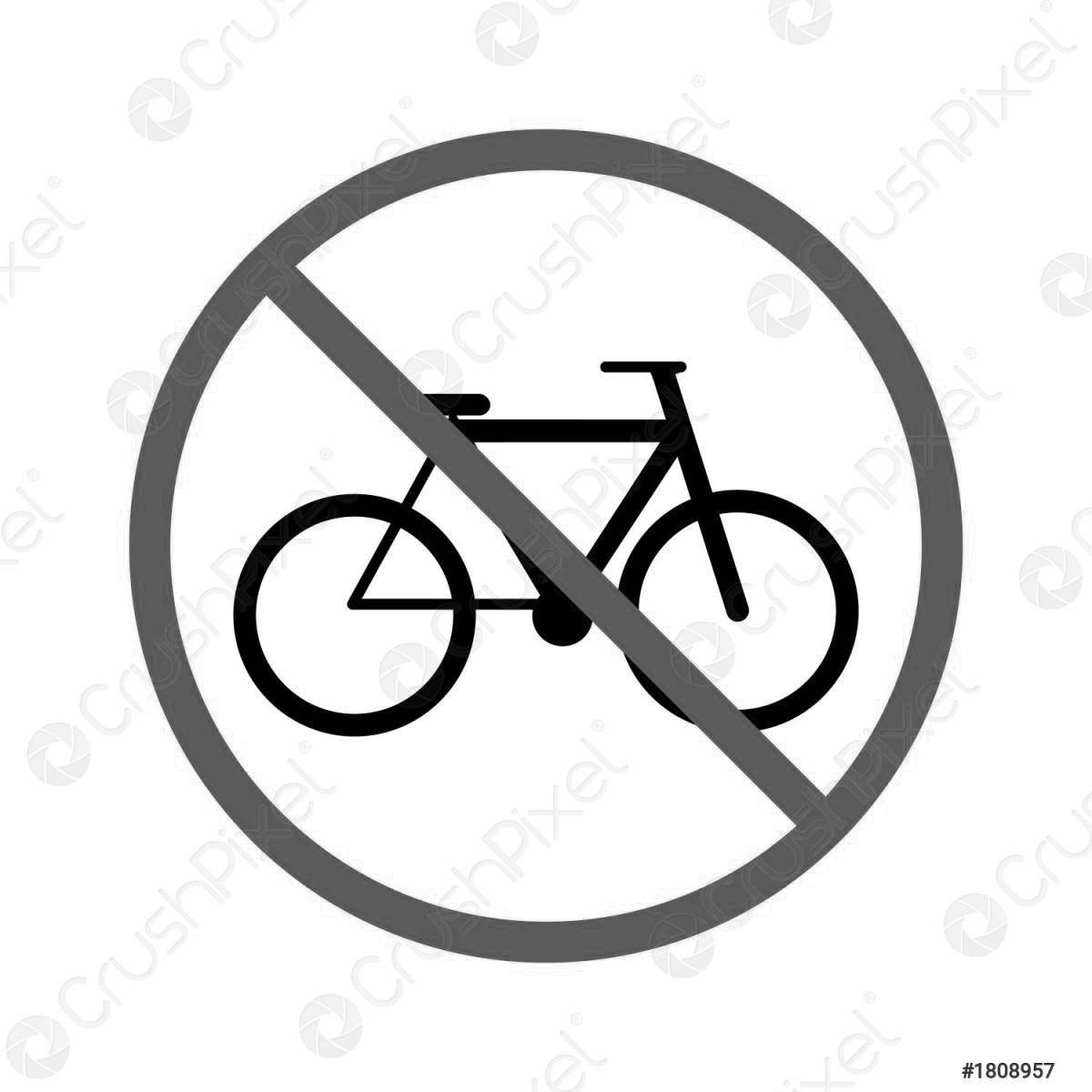 Coloring page no bicycles magnetic sign