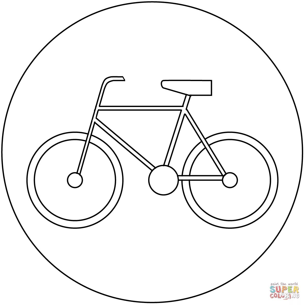 Coloring page encouraging cycling ban