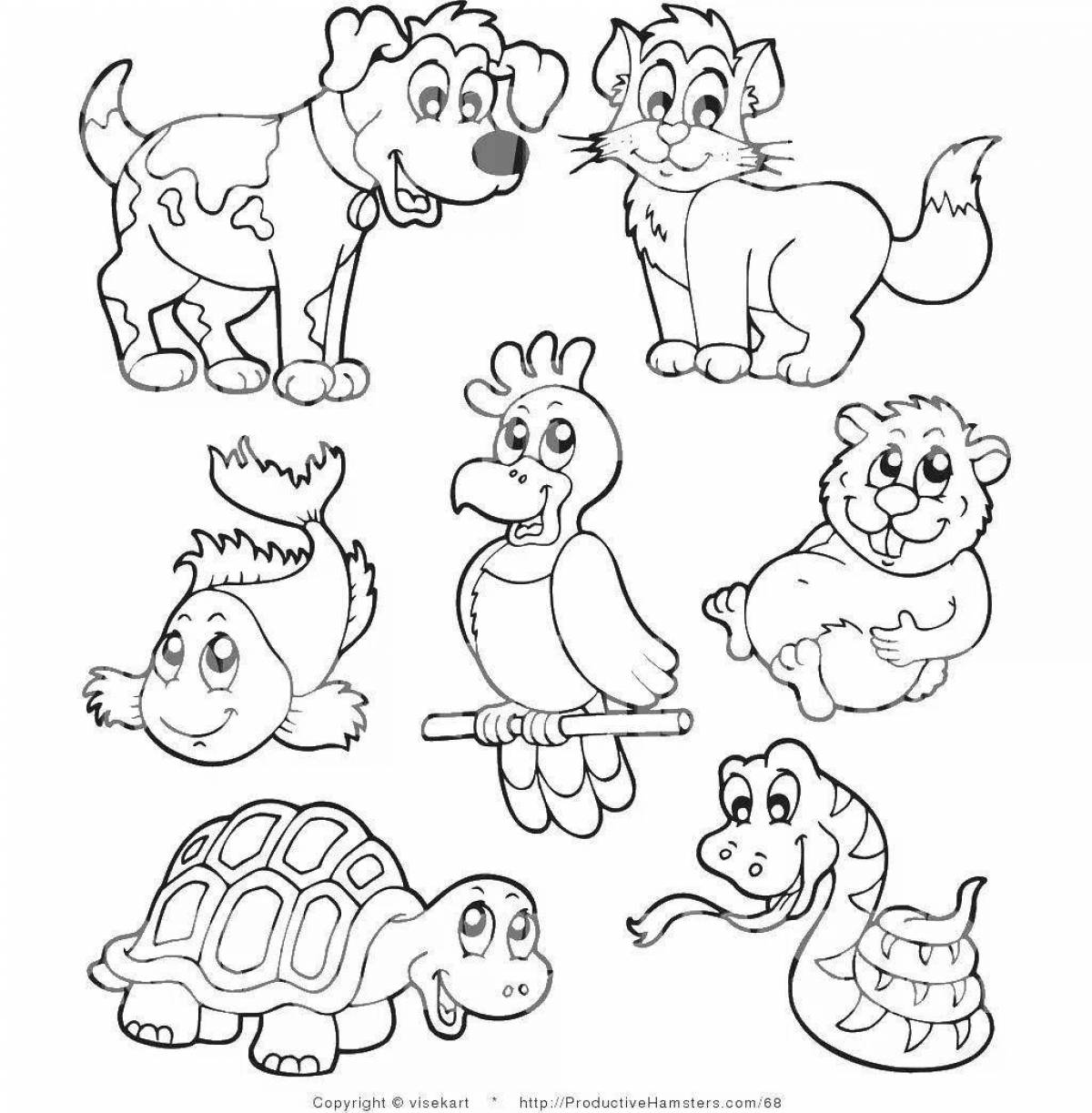 Friendly animal coloring pages