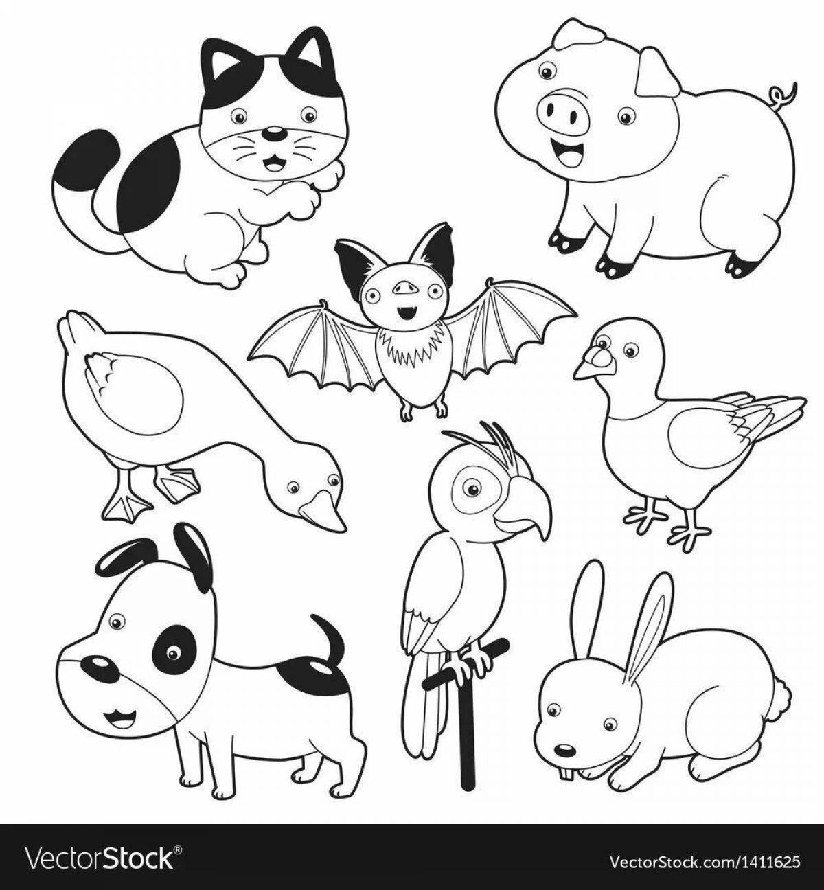 Snuggly coloring page pets