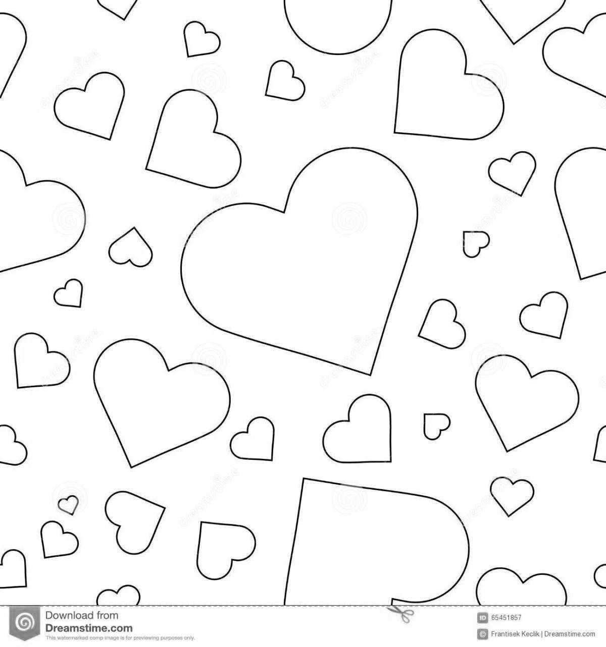 Greatly many hearts on one sheet