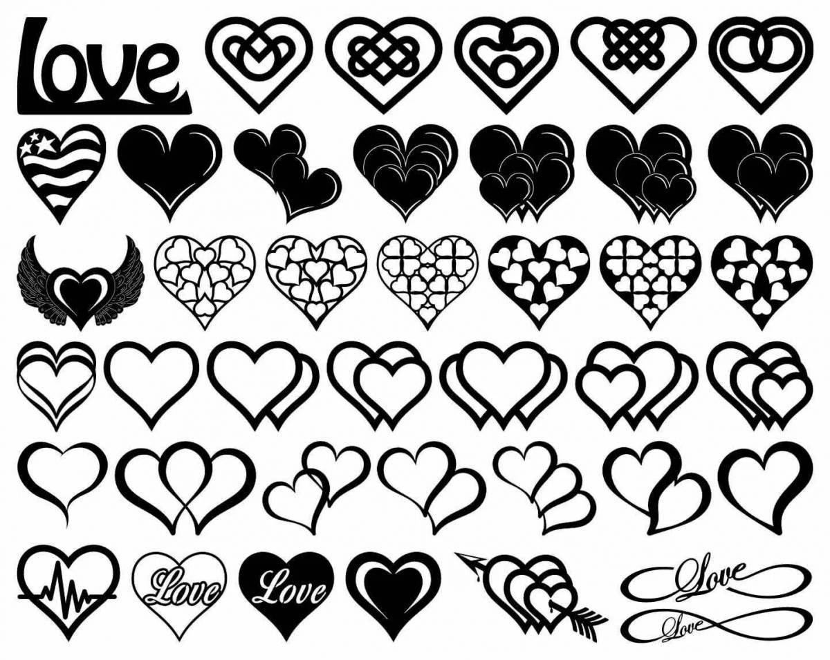 Gloriously many hearts on one sheet