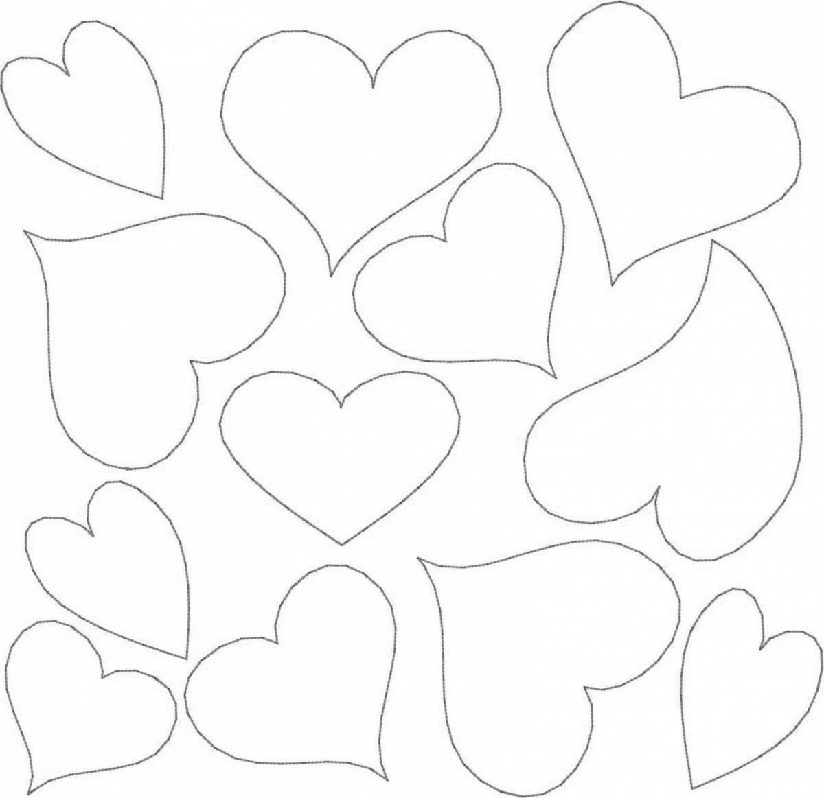 Great many hearts on one sheet