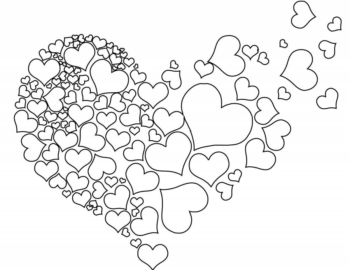 Идеальный рисунок множества сердец на одном листе