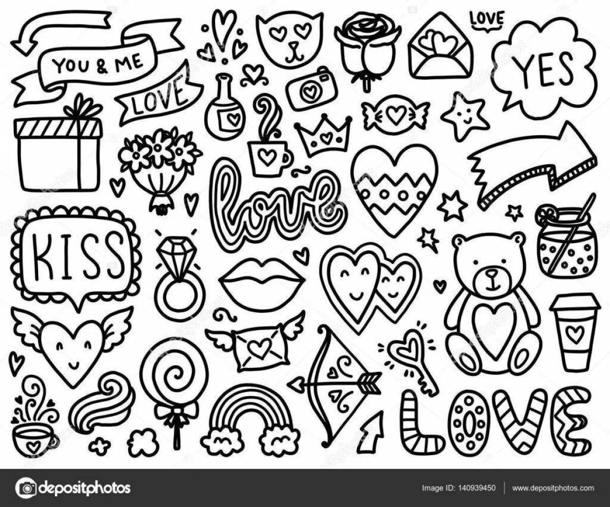 Artfully designed many hearts on one sheet