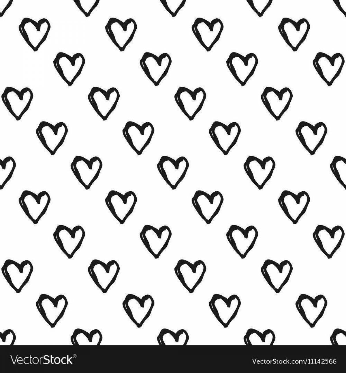 Artistic set of hearts on one sheet