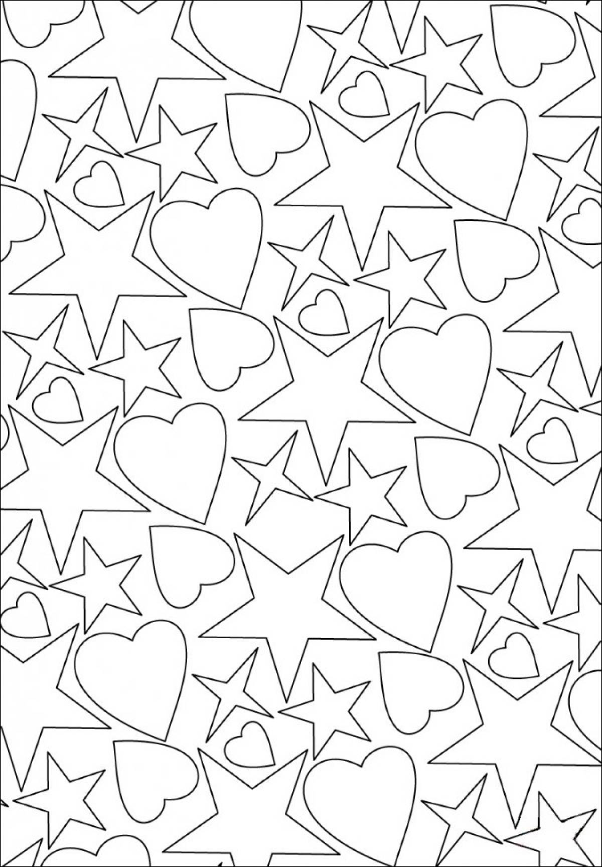 Artistically arranged many hearts on one sheet