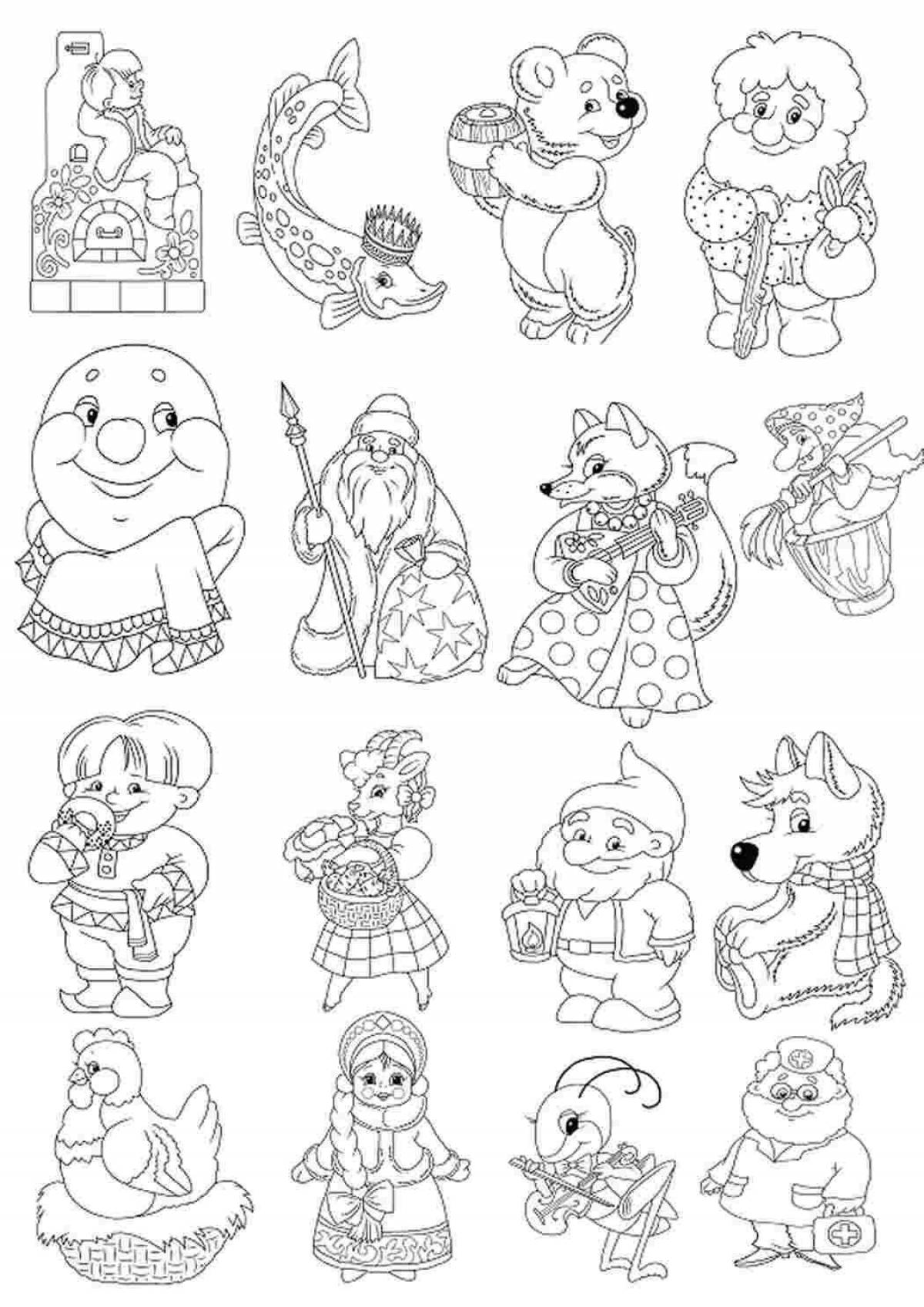 Cute coloring many on one sheet, small