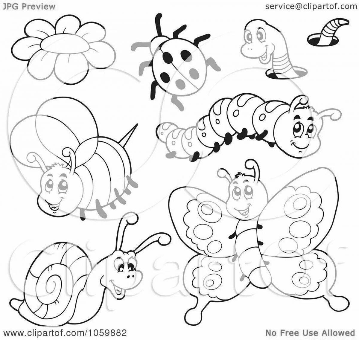 Great insect class coloring book