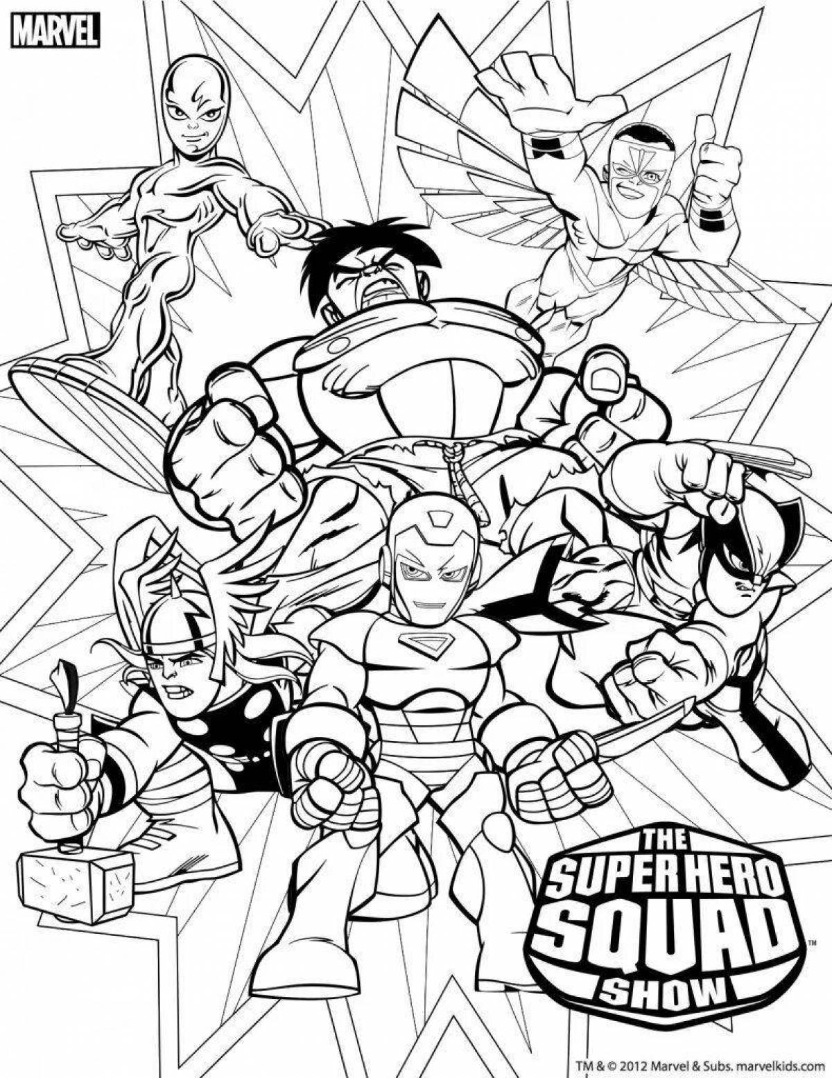 Attractive marvel superheroes coloring book for boys