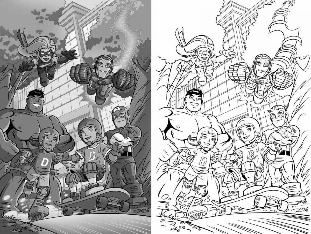 Exciting marvel superheroes coloring book for boys