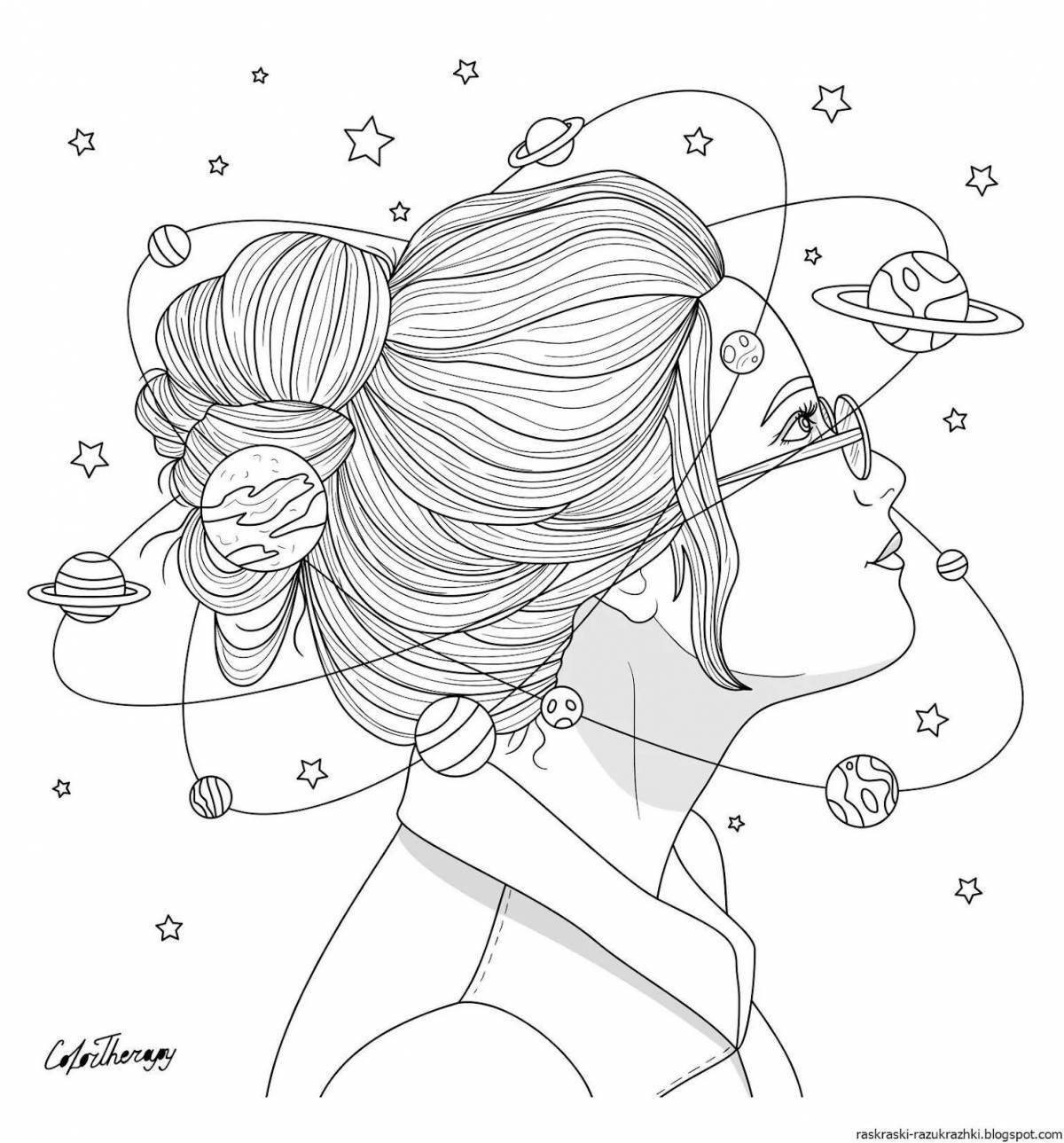 Radiant coloring page for girls 12 years sketch