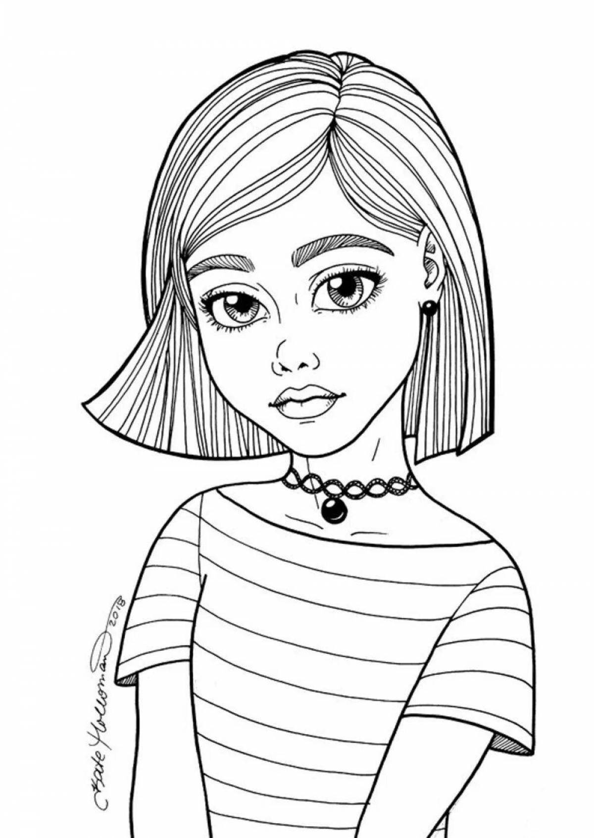 Fashion coloring for girls 12 years sketch