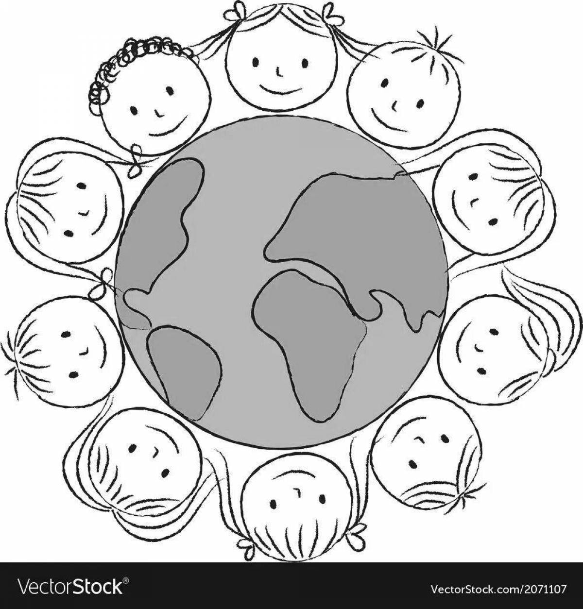 Photo Harmonized peace on earth through the eyes of children