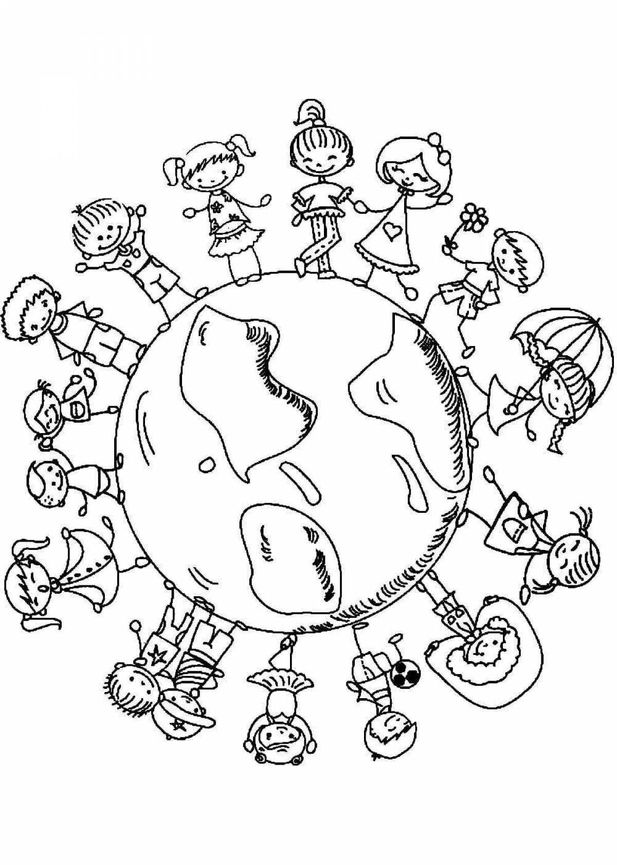 Photo The joy of peace on earth through the eyes of children