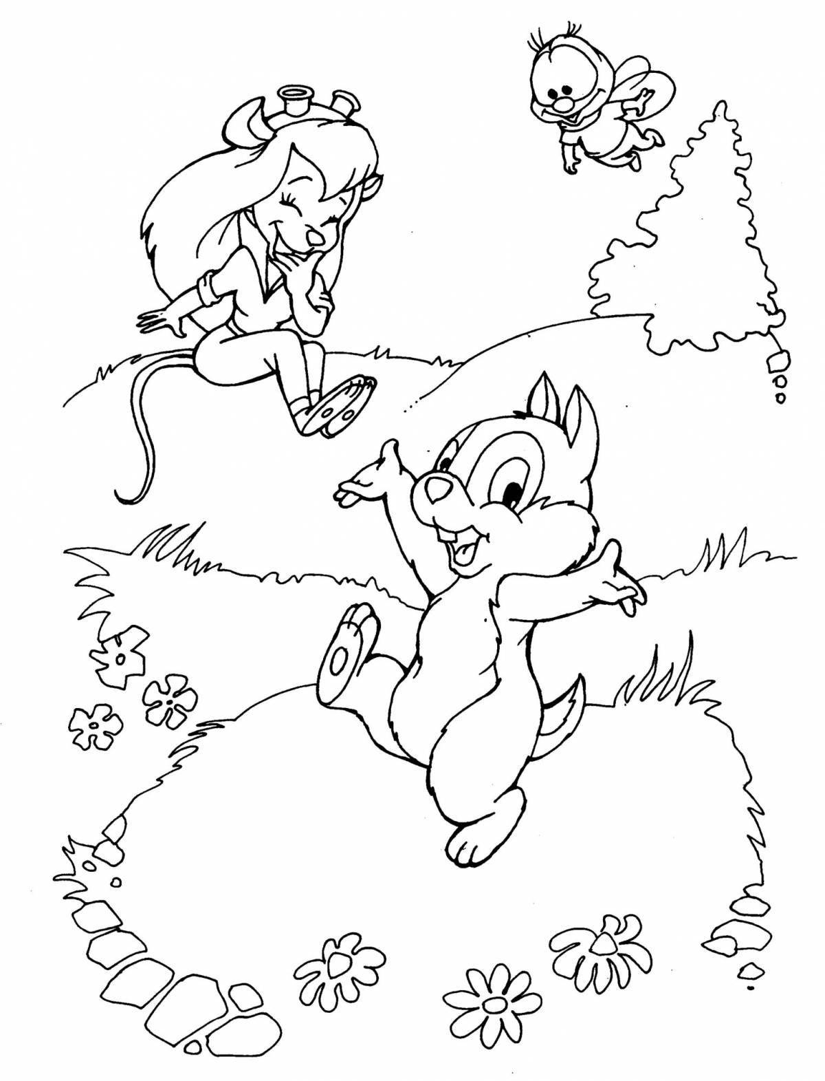 Colorful Chip and Dale Rescue Rangers coloring page