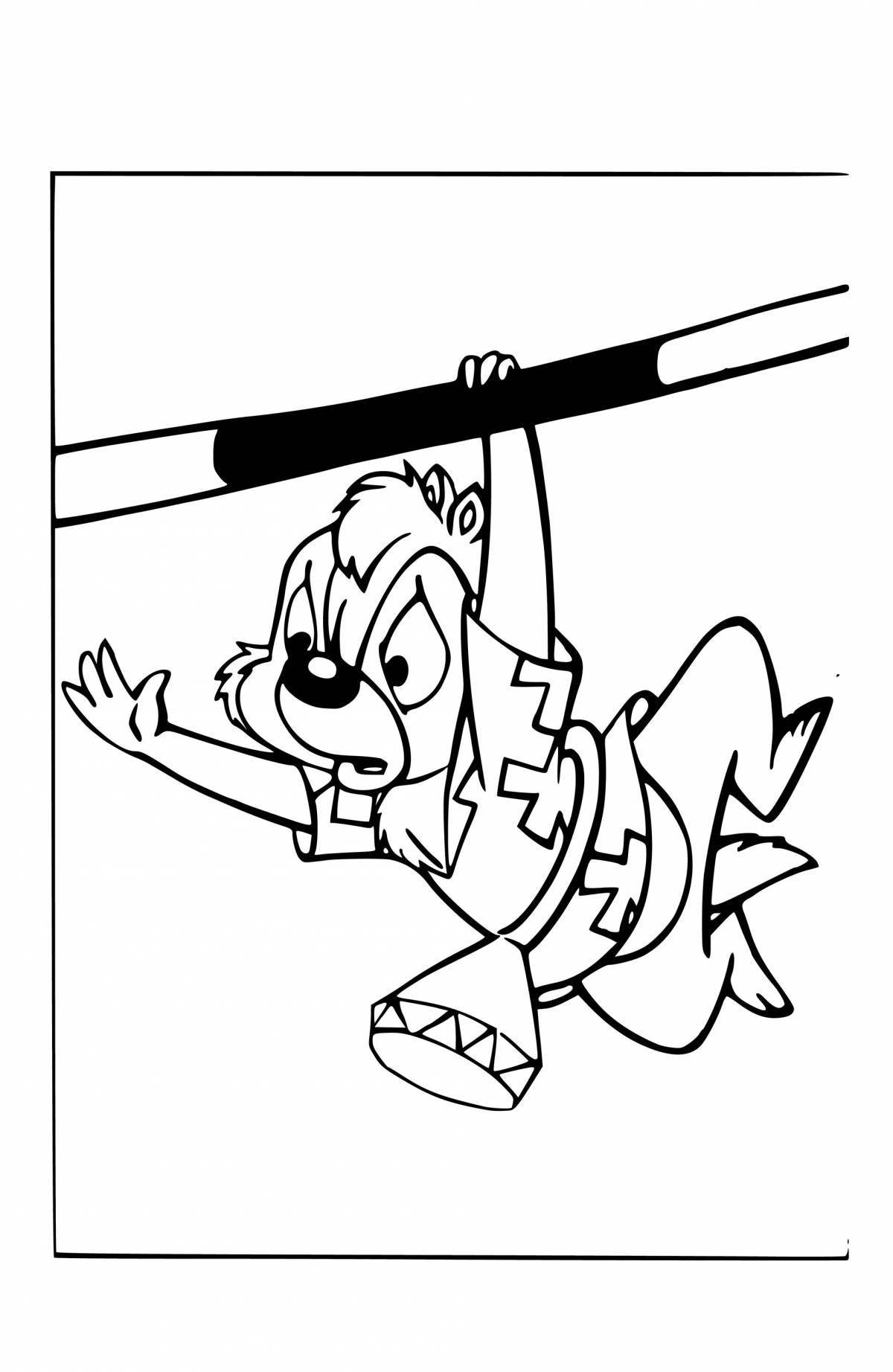 Color-explosion chip 'n dale rescue rangers coloring page