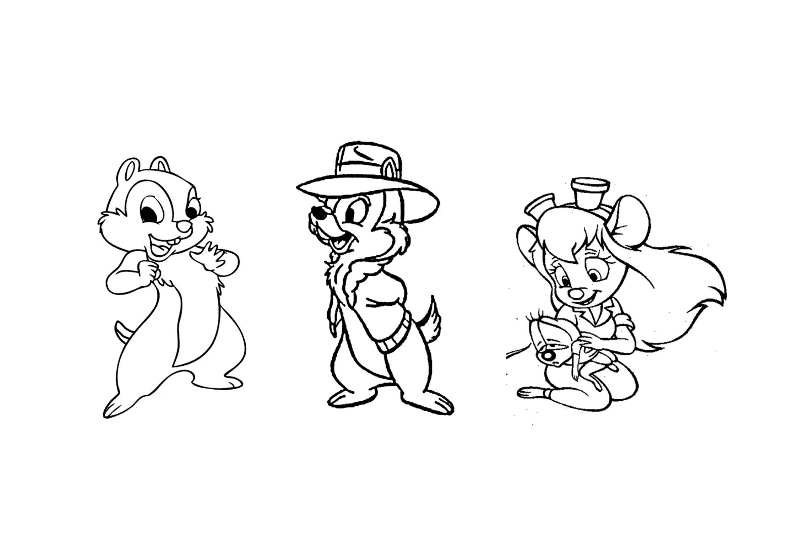 Color-luminous chip 'n dale rescue rangers coloring page