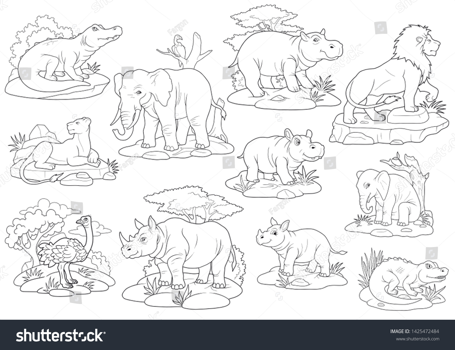 Awesome wild animal coloring page
