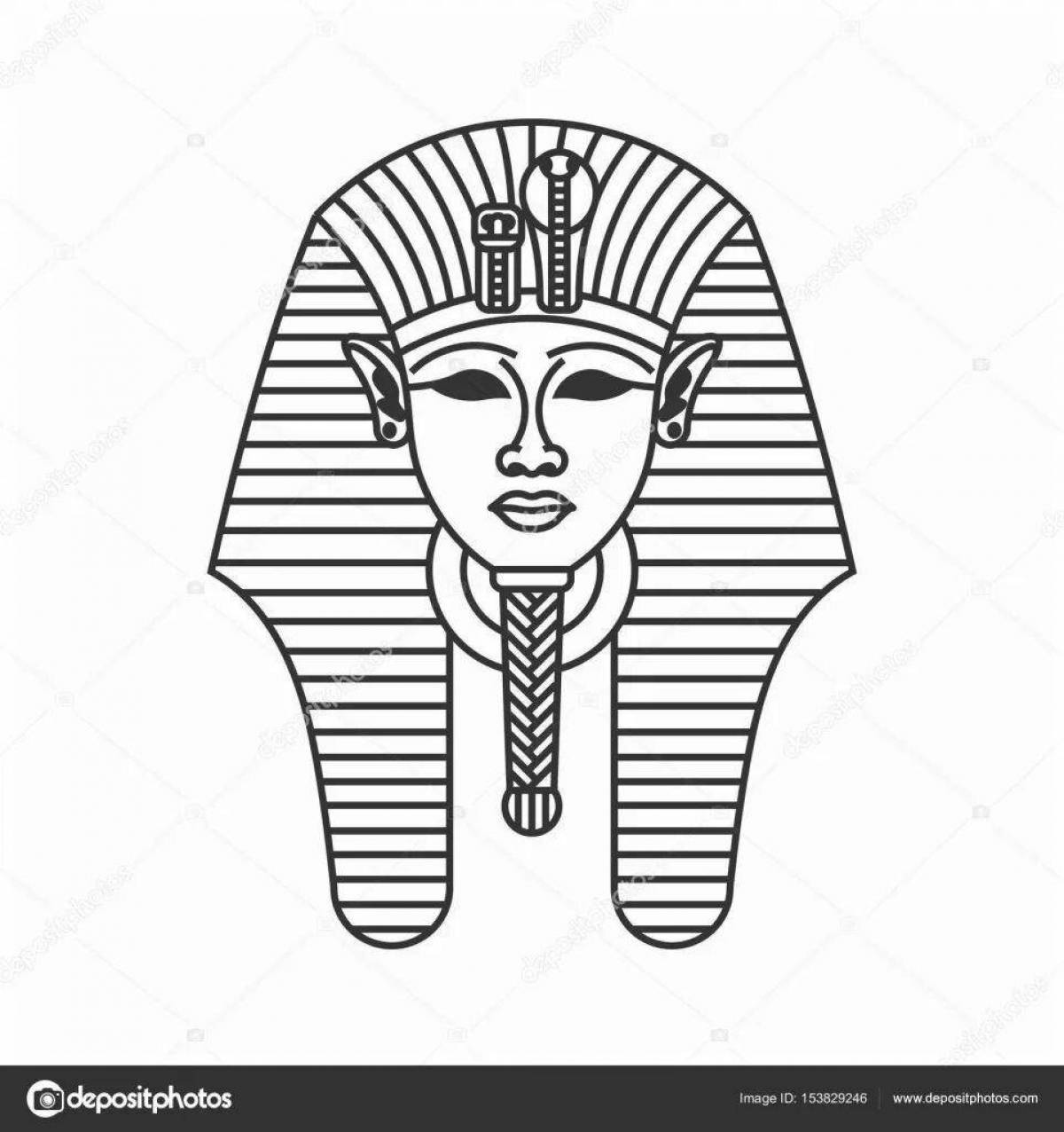 Раскраска Золотая маска Тутанхамона