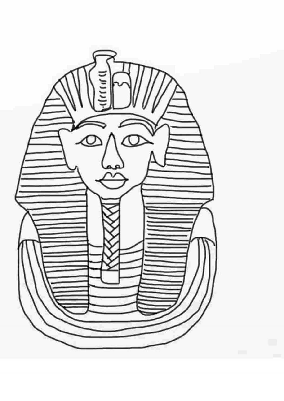 Раскраски Египет фараон Тутанхамон