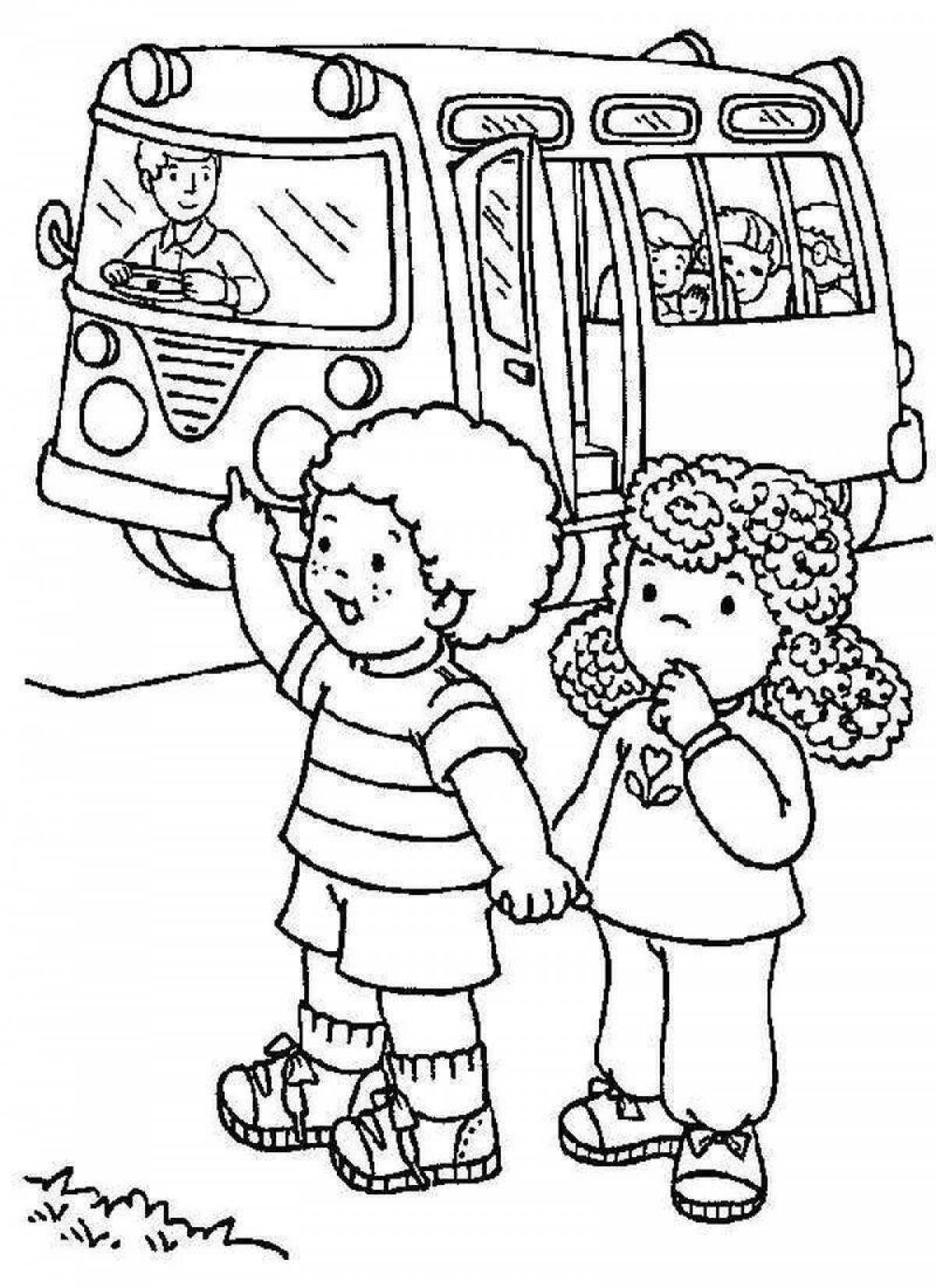 Автобус пассажирский раскраска