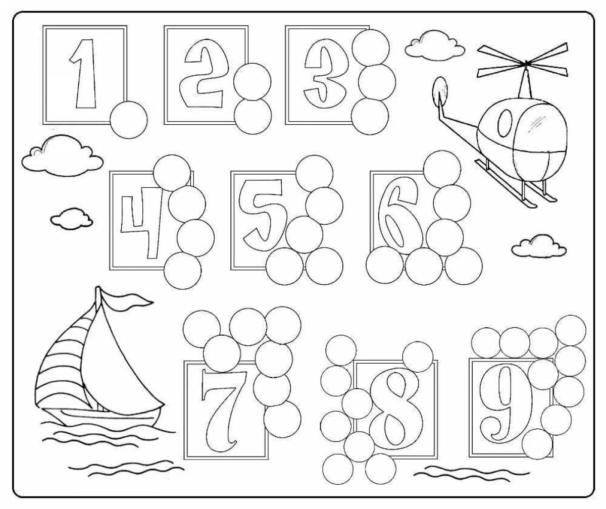 Developing coloring book for children 3-4 years old